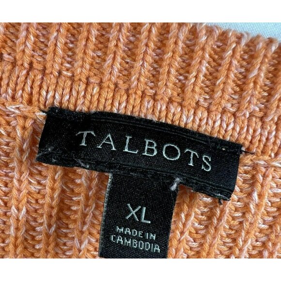 Talbots Sweater Women Pullover Colorful Size XL Pink Orange Pima Cotton Pullover - Picture 2 of 6